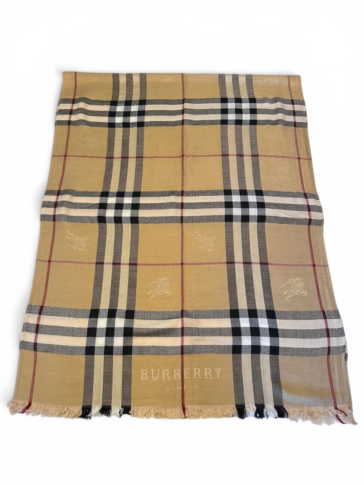 Burberry London 100% Cashmere Nova Check Scarf Made In Scotland Nwot